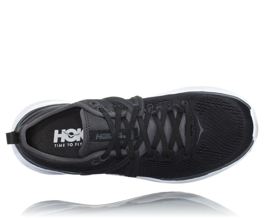 Running Shoes Womens - Hoka One One Tivra - Black/White - XYBPZGR-53